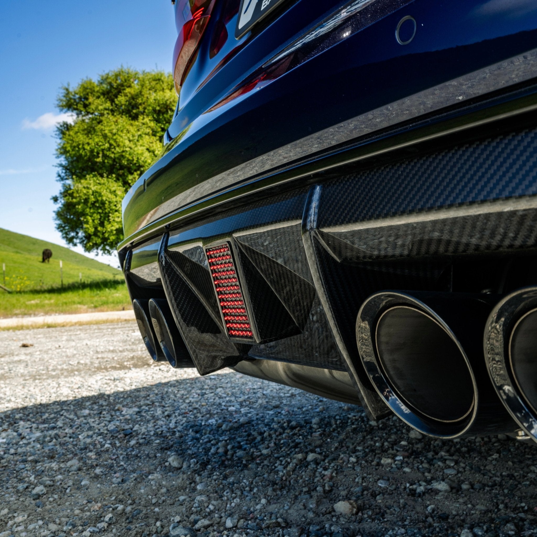 BMW G8X G80 G82 M3 M4 Carbon Fiber LED Rear Center Diffuser – Bayoptiks