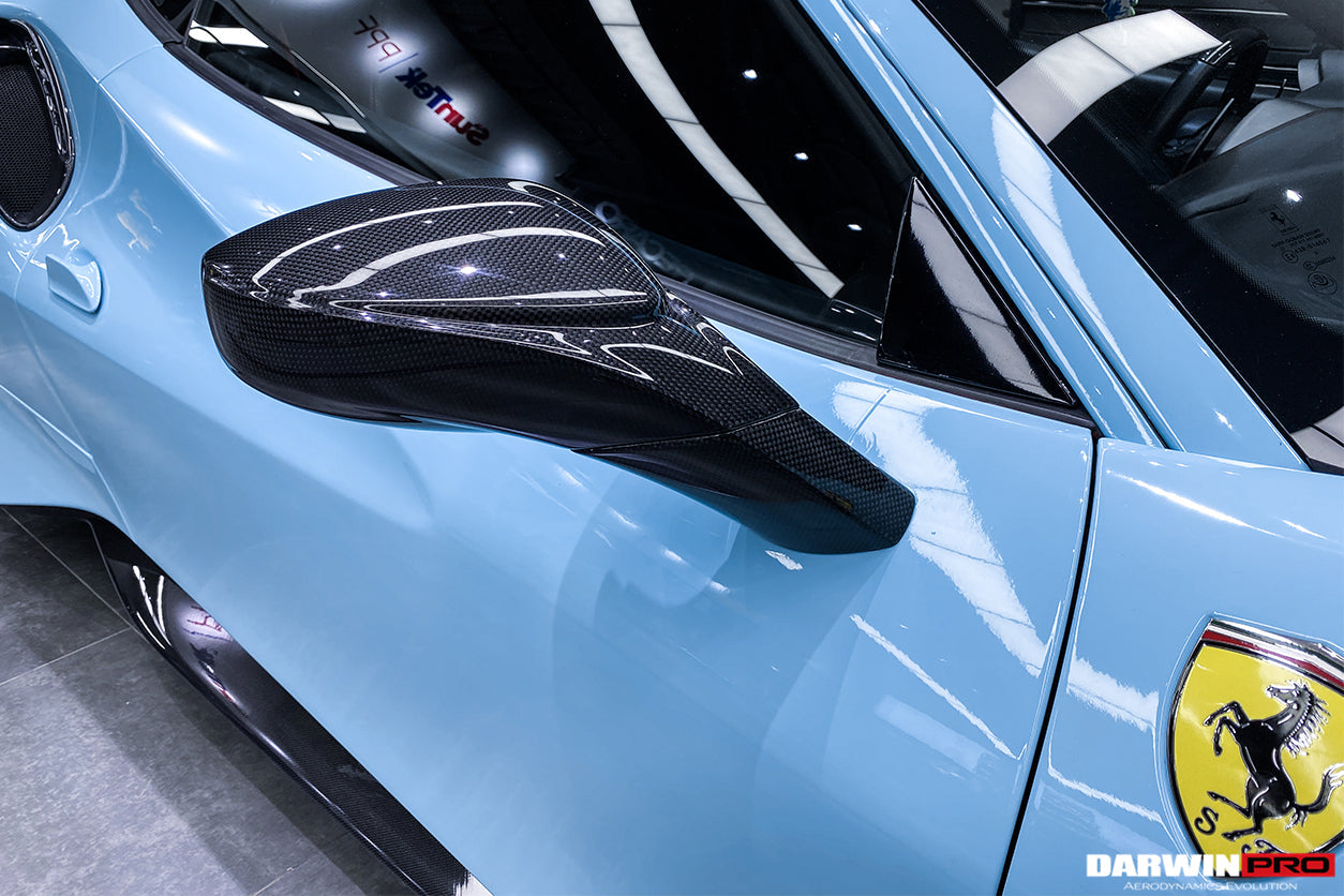 2015 - 2020 Ferrari 488 GTB & Spyder Carbon Fiber Mirror House & Base Replacement