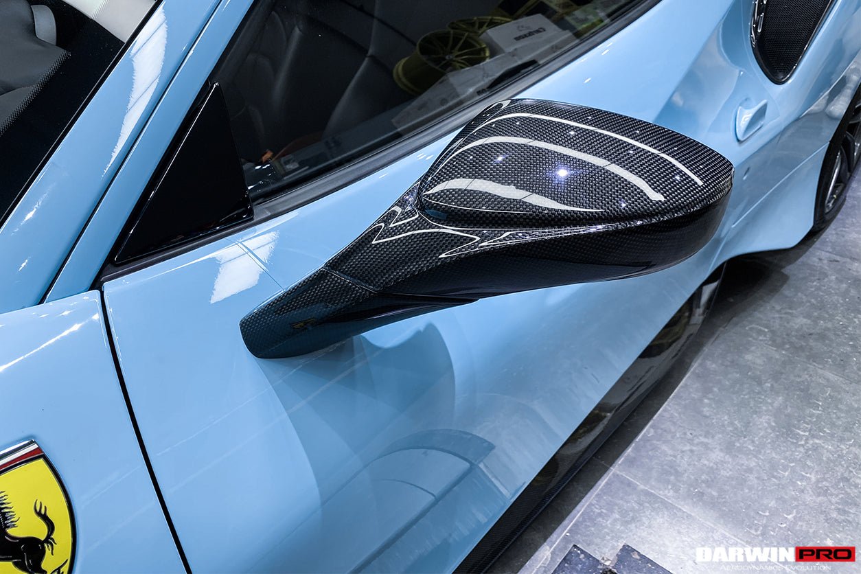 2015 - 2020 Ferrari 488 GTB & Spyder Carbon Fiber Mirror House & Base Replacement