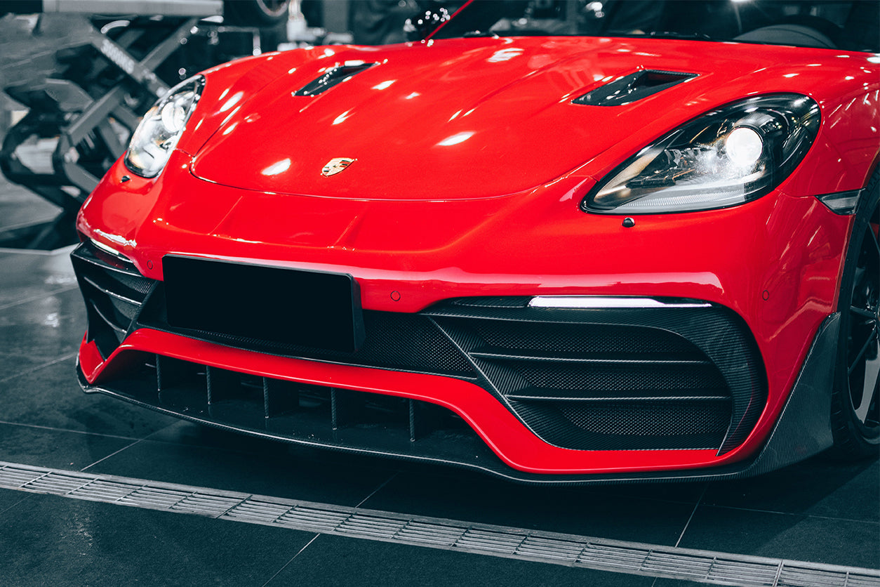 2016 - 2020 Porsche 718 Cayman & Boxster Stuttmate Part Carbon Fiber Front Bumper