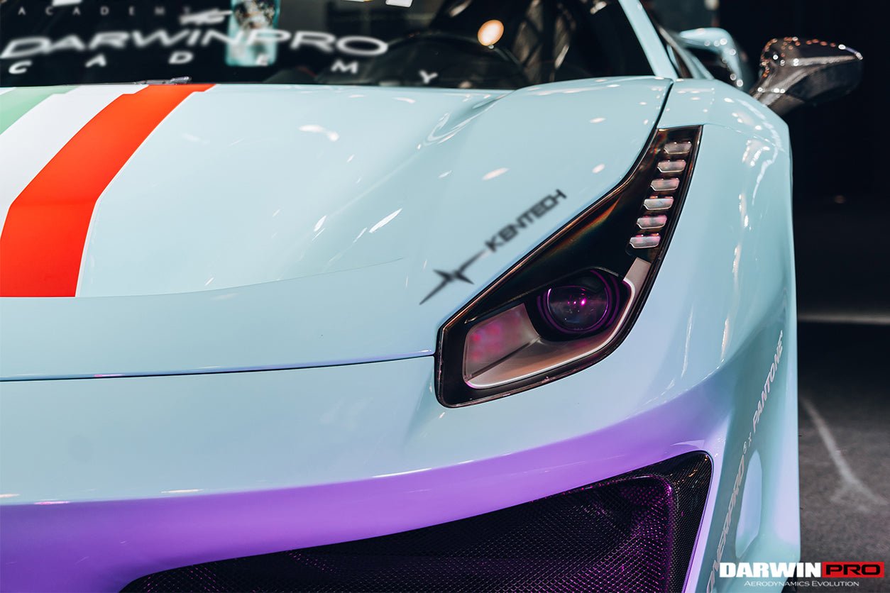 2015 - 2020 Ferrari 488 GTB & Spyder Pista Style Front Bumper Set W/ Hood