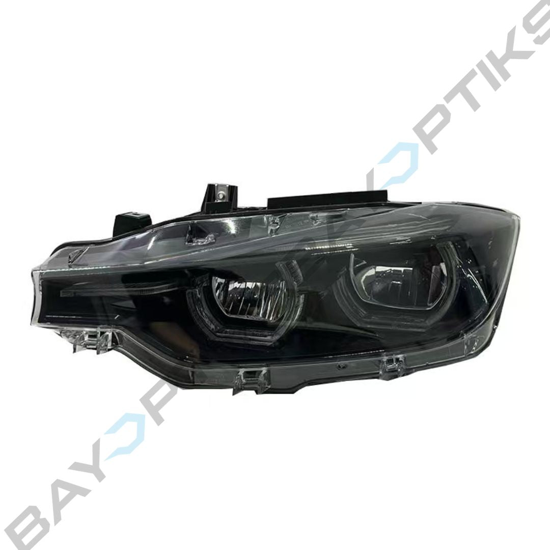 BMW 3 Series F30 Black Shadow Line LCI Style Tri-Color Headlights 2013-2018