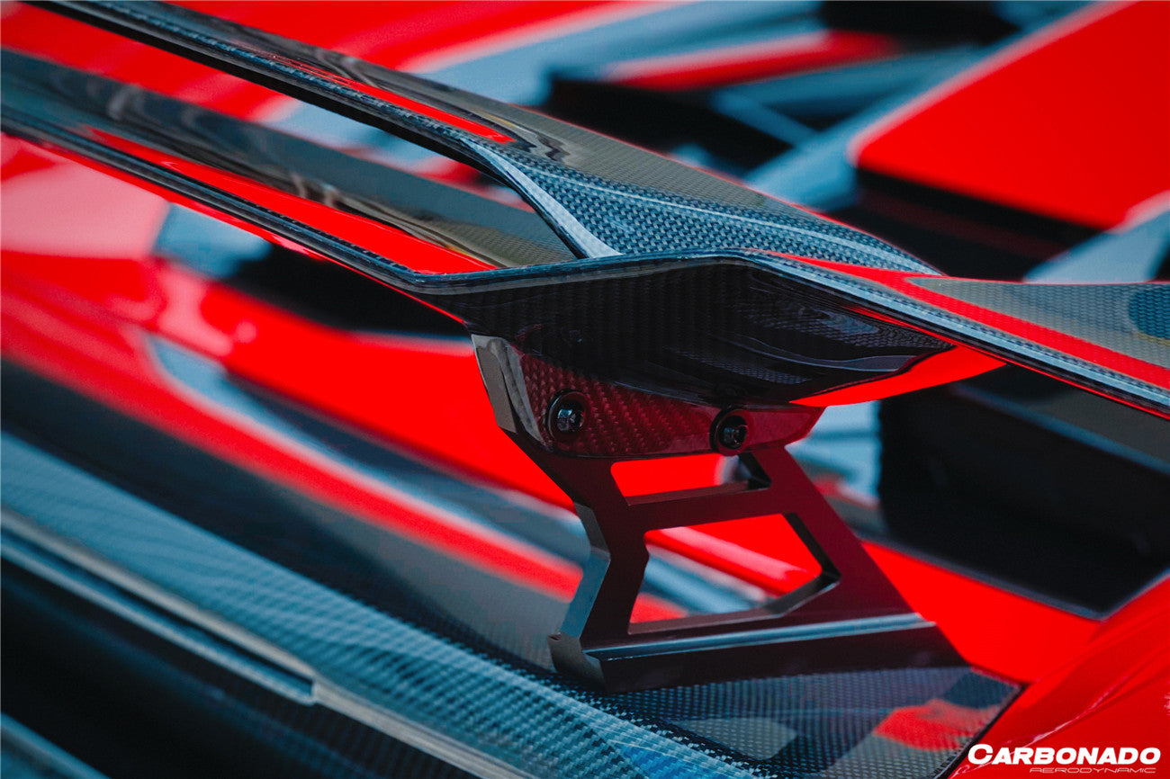 2015 - 2025 Lamborghini Huracan LP610 & LP580 & EVO & Tecnica MD Style Carbon Fiber Trunk Spoiler with Base