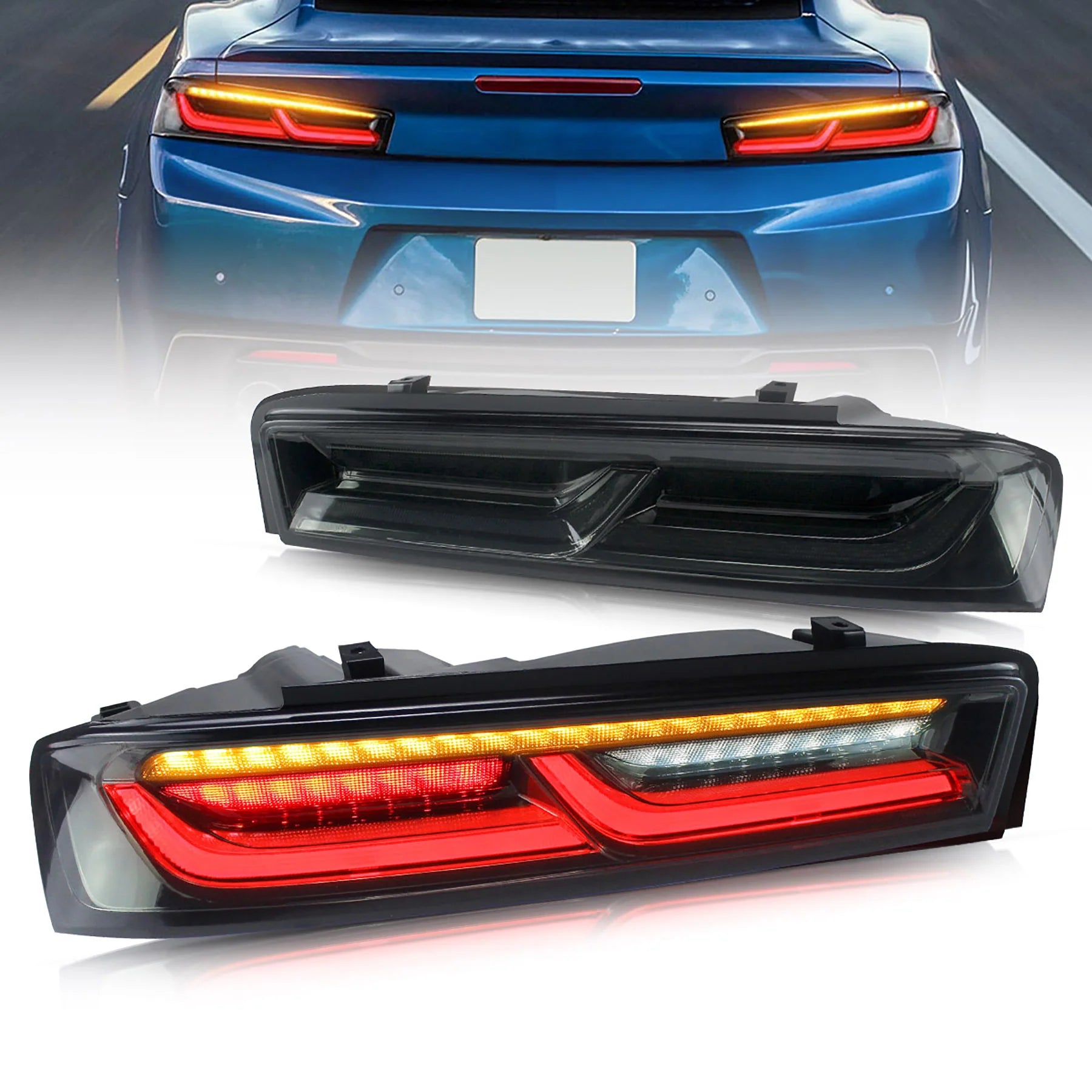Chevrolet Camaro W/ Sequential Turn Signal (Amber) LED Taillights 2016 - 2018