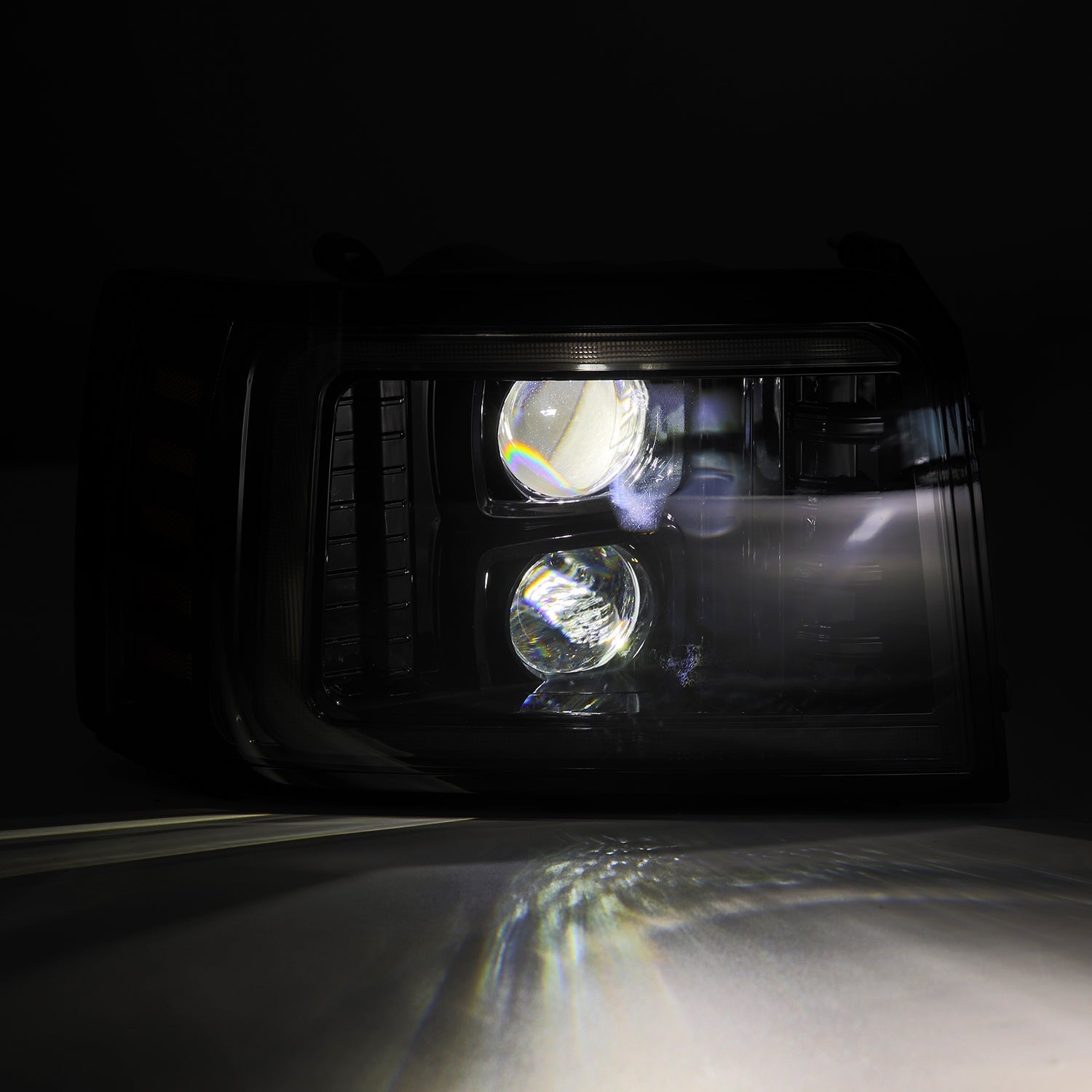 92-96 Ford F-Series/Bronco LUXX-Series LED Projector Headlights Alpha-Black | AlphaRex