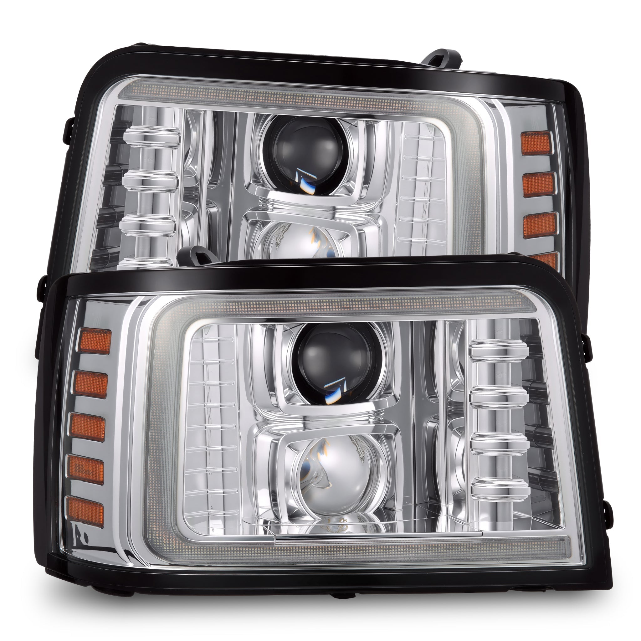 92-96 Ford F-Series/Bronco PRO-Series Halogen Projector Headlights Chrome | AlphaRex