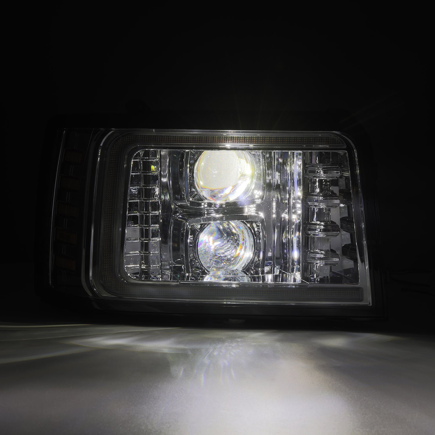 92-96 Ford F-Series/Bronco LUXX-Series LED Projector Headlights Chrome | AlphaRex