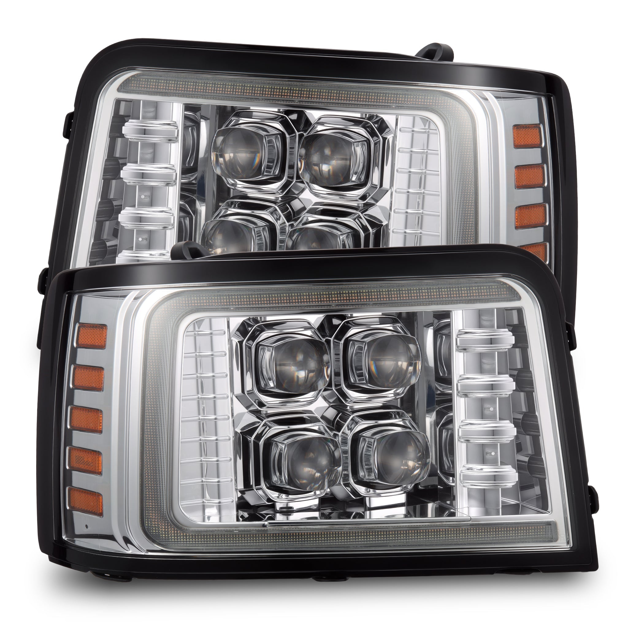 92-96 Ford F-Series/Bronco NOVA-Series LED Projector Headlights Chrome | AlphaRex