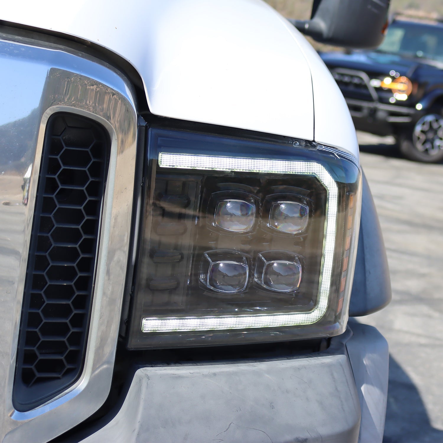 92-96 Ford F-Series/Bronco NOVA-Series LED Projector Headlights Chrome | AlphaRex