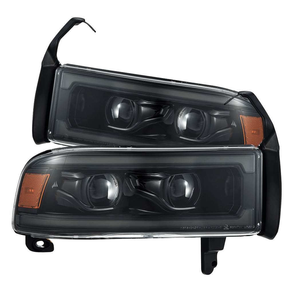 94-01 Dodge Ram 1500/94-02 Ram 2500/3500 LUXX-Series LED Headlights Alpha-Black | AlphaRex