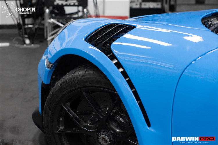 2013 - 2019 Porsche 911 991 Turbo S GT2RS Style Partial Carbon Fiber Front Bumper and Fender