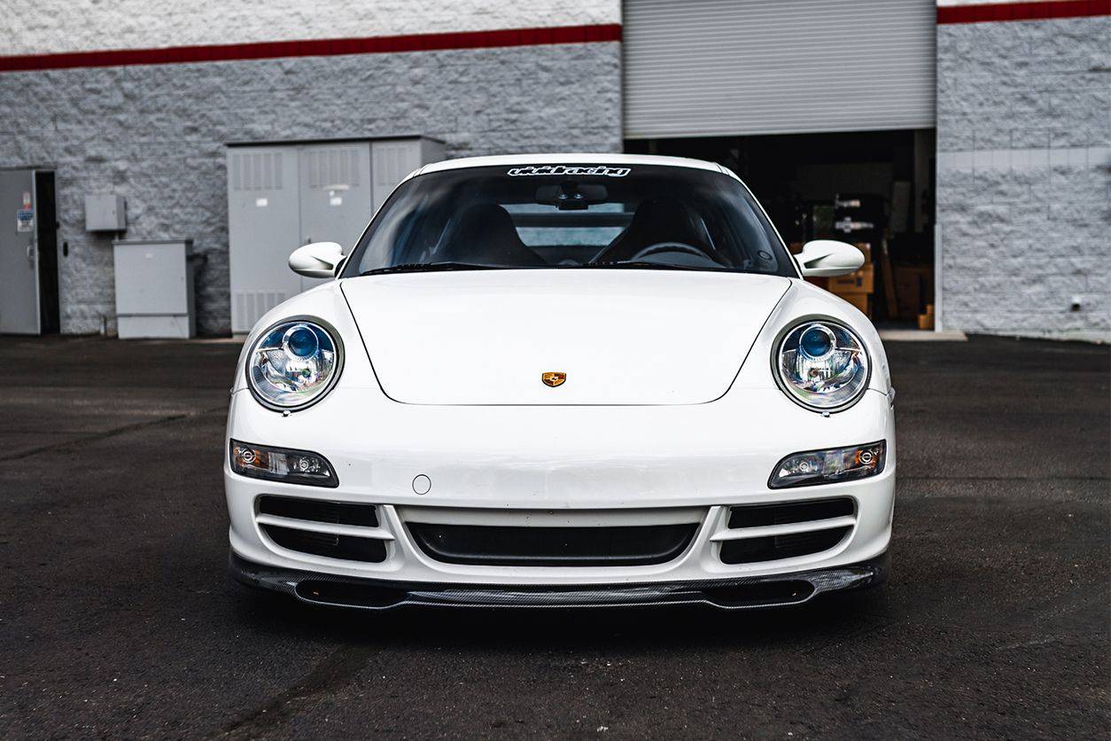 2005-2008 Porsche 911 997.1 Carrera S EM Style Carbon Fiber Front Lip - Carbonado