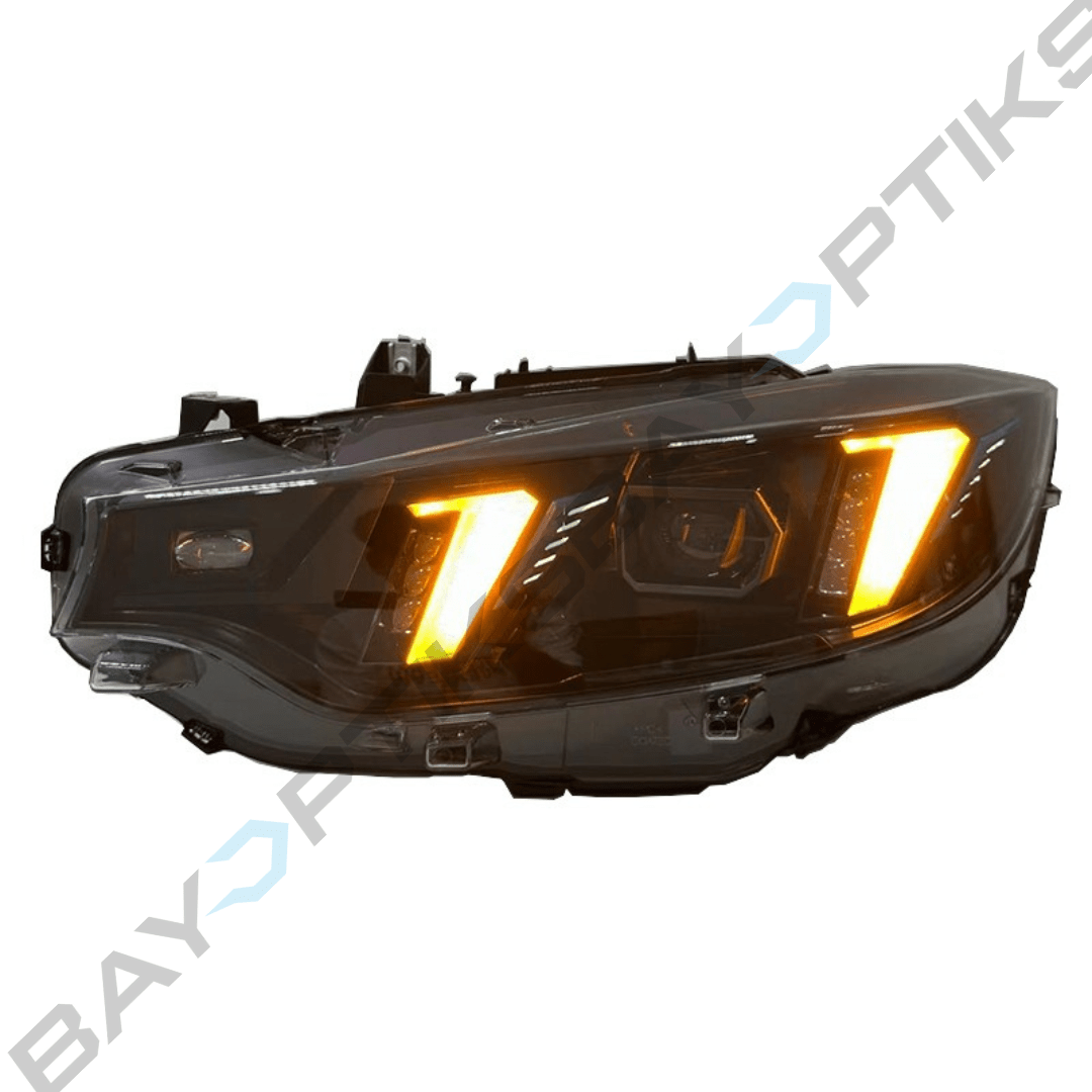 BMW 4 Series F32 M3 F80 M4 F82 Snake Eyes Style Yellow White Amber LED Headlights 2014-2020