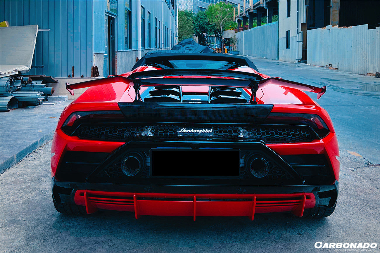 2015 - 2025 Lamborghini Huracan LP610 & LP580 & EVO & Tecnica MD Style Carbon Fiber Trunk Spoiler with Base