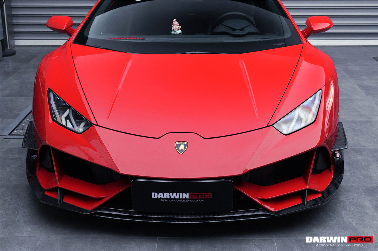 2019 - 2023 Lamborghini Huracan EVO 4WD ONLY BKSS Style Carbon Front Bumper Canards