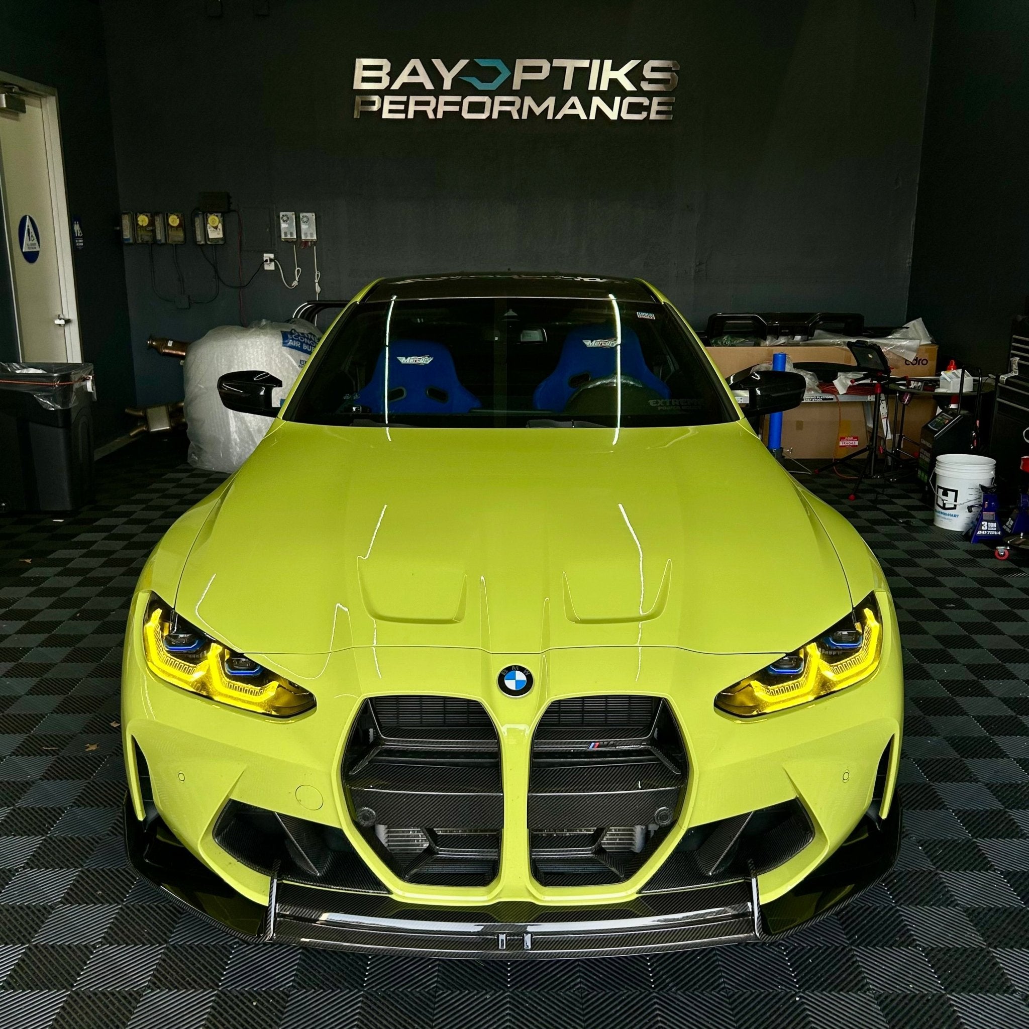 BMW G8X G80 M3 G82 M4 G22 4 Series CSL Yellow/White Complete Laser Style Headlights (2021 - Present)