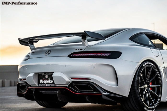 2015-2016 Mercedes Benz AMG GT GTS IMP Performance Partial Carbon Fiber Rear Bumper with Diffuser