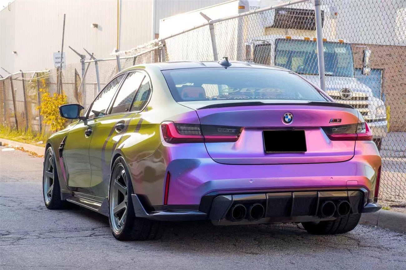 2021-2025 BMW M3 G80 MP Style Carbon Fiber Quad Rear Lip with Winglets