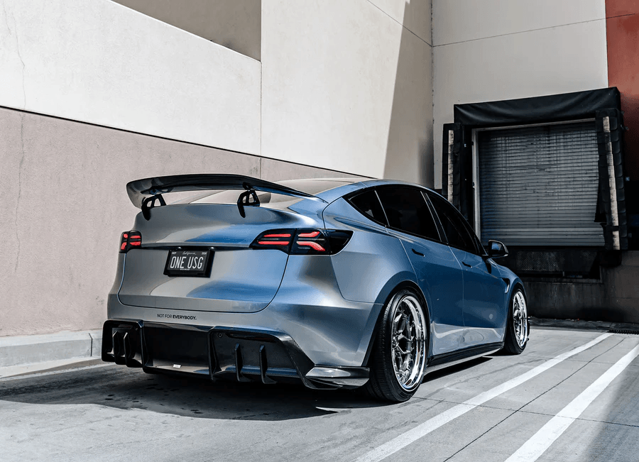 Adro Tesla Model Y at S-Carbon Fiber Swan Neck Wing