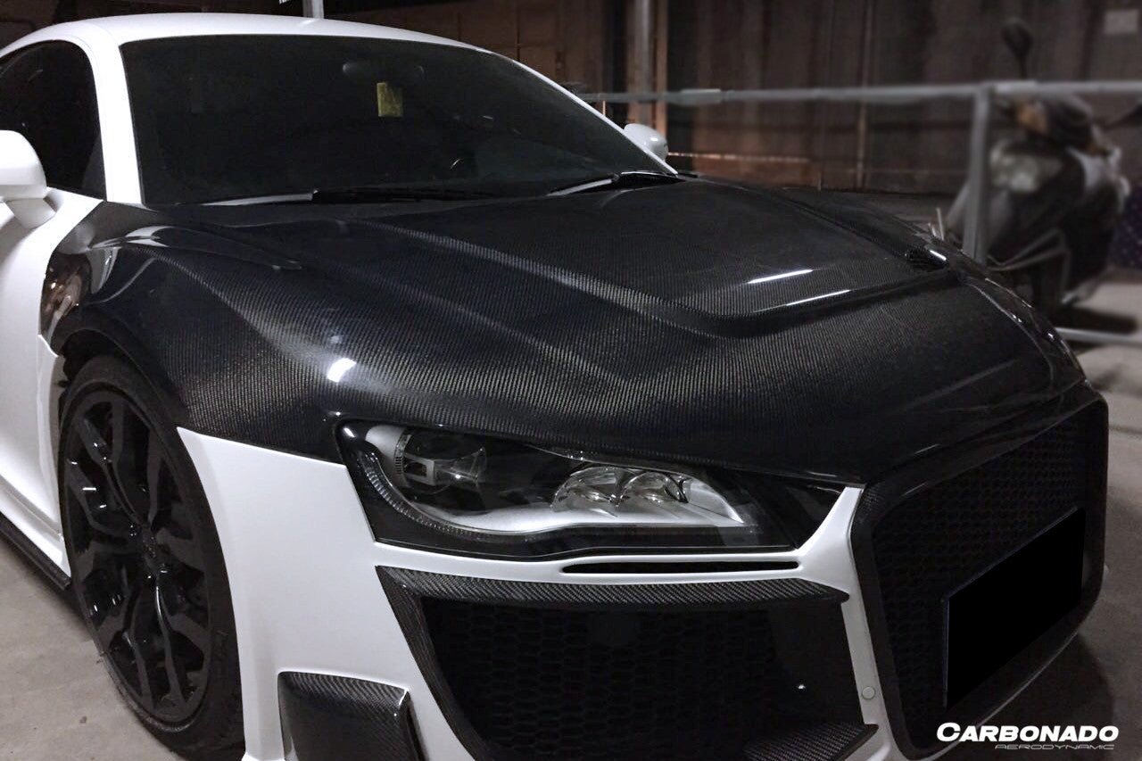 2006 - 2015 Audi R8 Coupe & Spyder P Style Carbon Fiber Hood