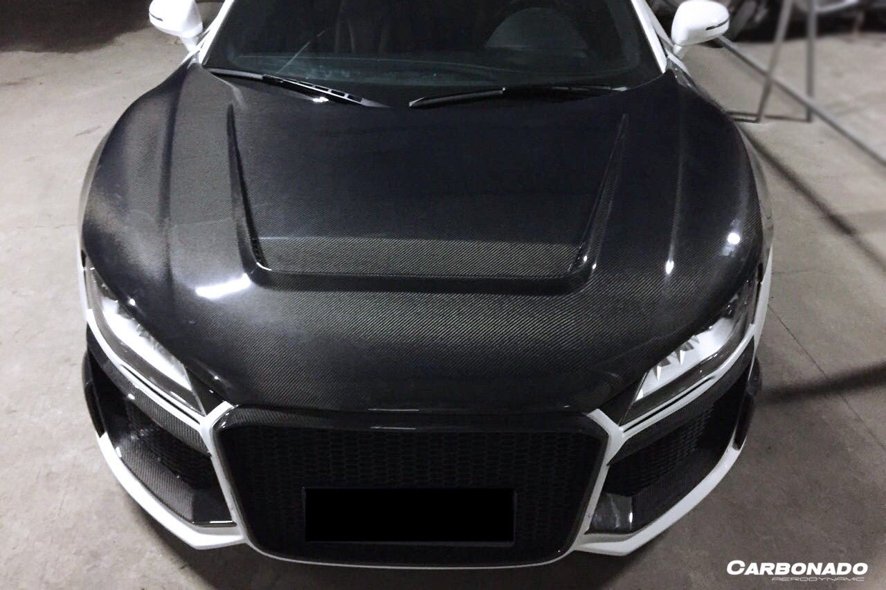 2006 - 2015 Audi R8 Coupe & Spyder P Style Carbon Fiber Hood
