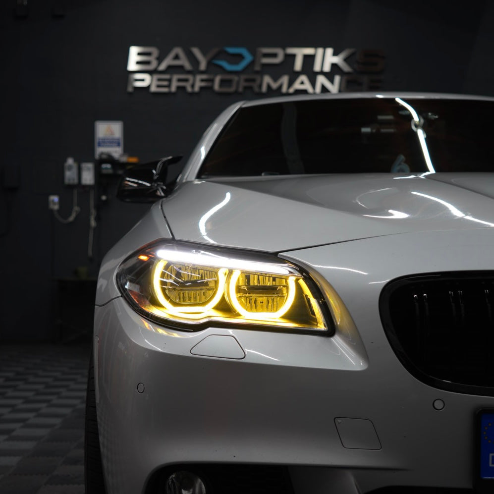 BMW F10 5 Series M5 LCI Style CSL Yellow/White DRL Headlights 2011–2017