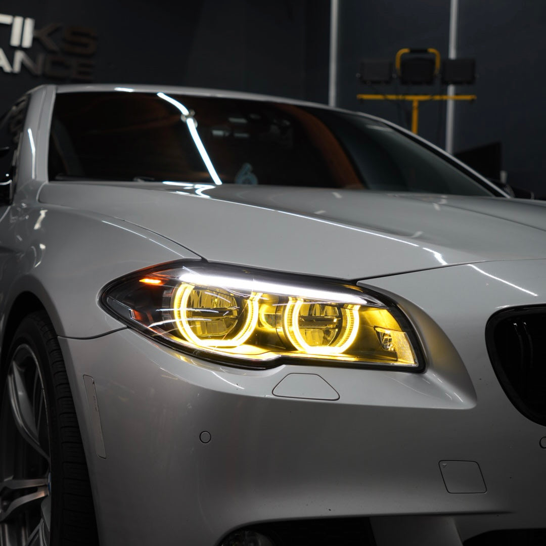 BMW F10 5 Series M5 LCI Style CSL Yellow/White DRL Headlights 2011–2017