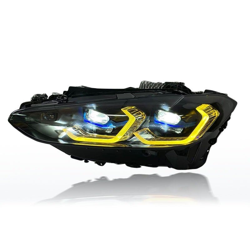 BMW G8X G80 M3 G82 M4 G22 4 Series CSL Yellow/White Complete Laser Style Headlights (2021 - Present)