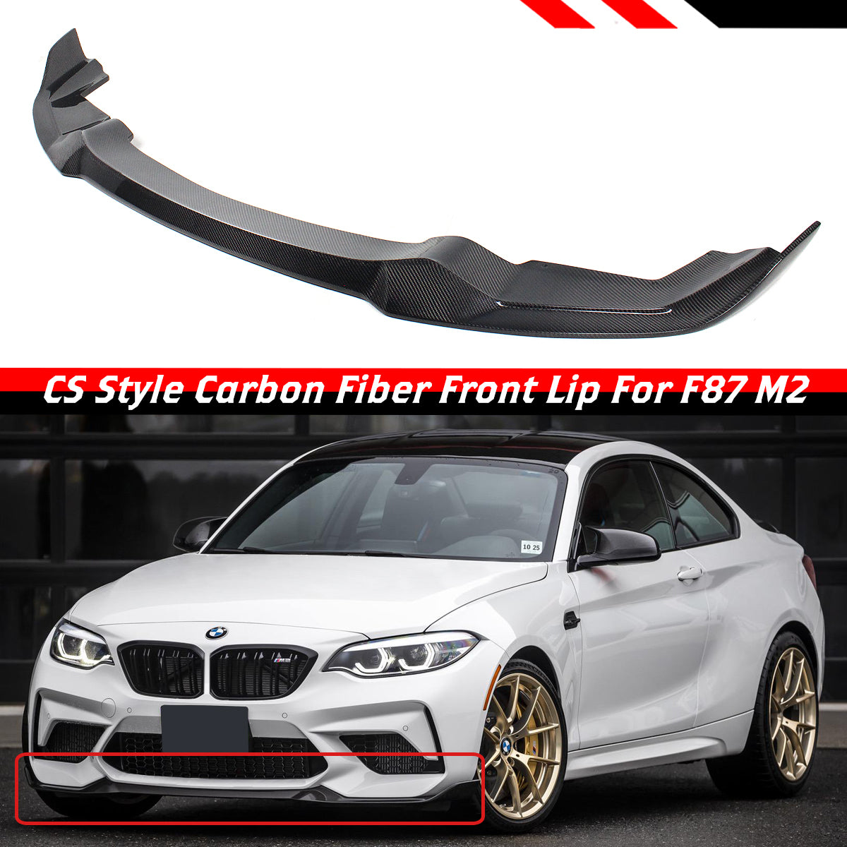 F87 M2 BMW Front Lip Carbon Fiber 2016-2018