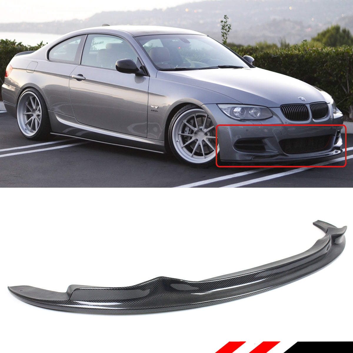 E92 E93 3 Series BMW LCI Facelifted Carbon Fiber Front Lip 2010-2013