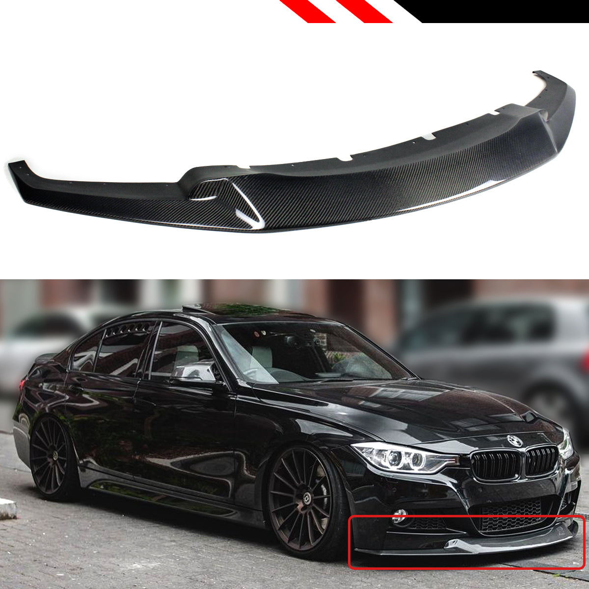 BMW F30 3 Series JHP Style Carbon Fiber Front Lip (2012-2018)