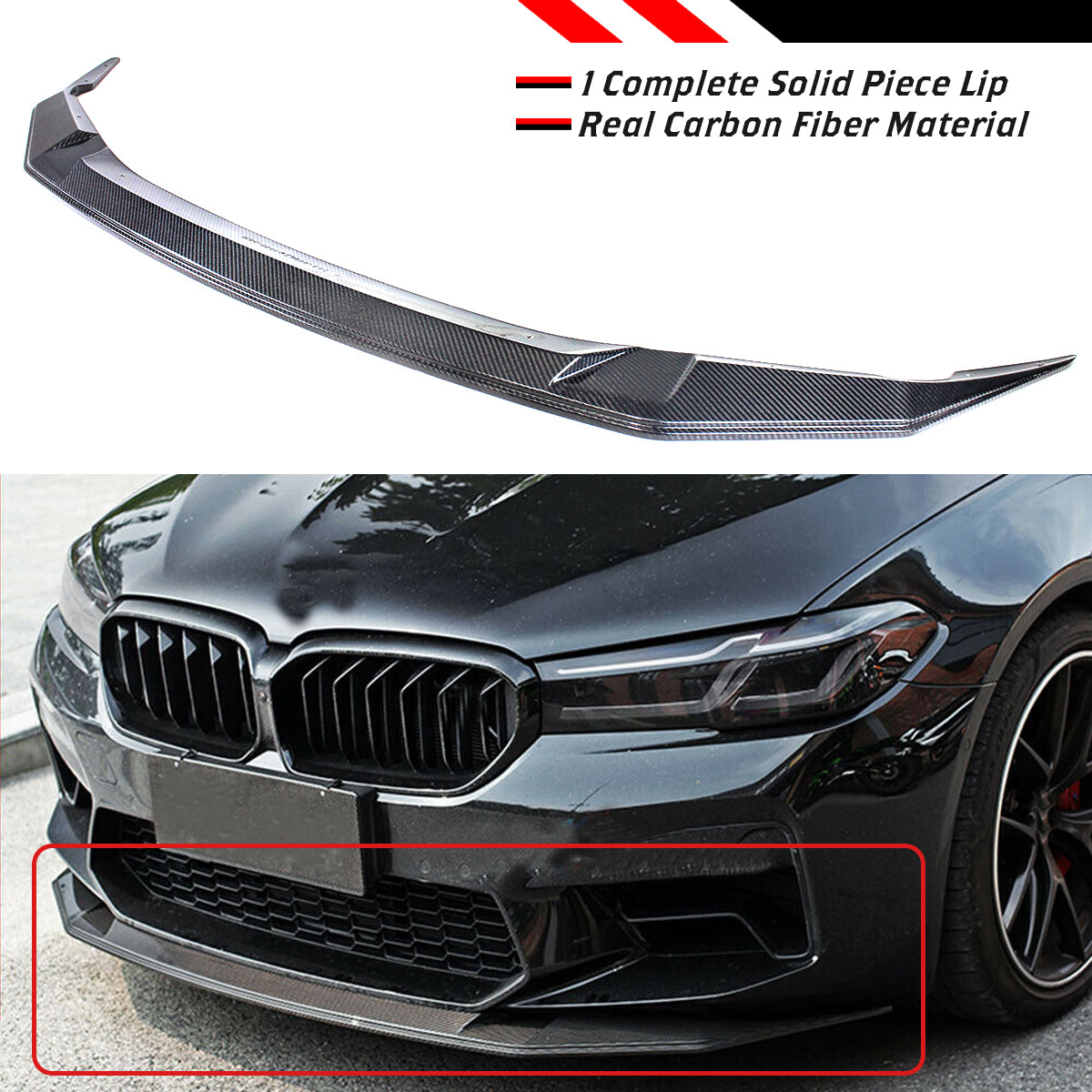 BMW LCI F90 M5 GTS Style Carbon Fiber Front Lip Carbon Fiber 2021+