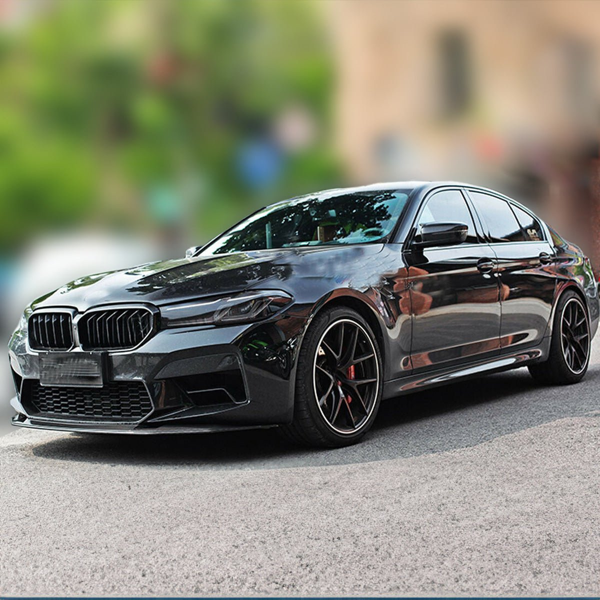 thumbnail interactive-video image 1 of Cuztomtuning Real Carbon Fiber Front Bumper Lip Splitter – 2018-2020 BMW M5 F90 GTS Style – Pre-Facelift, Clear Coat, Hardware Included 1 of 3