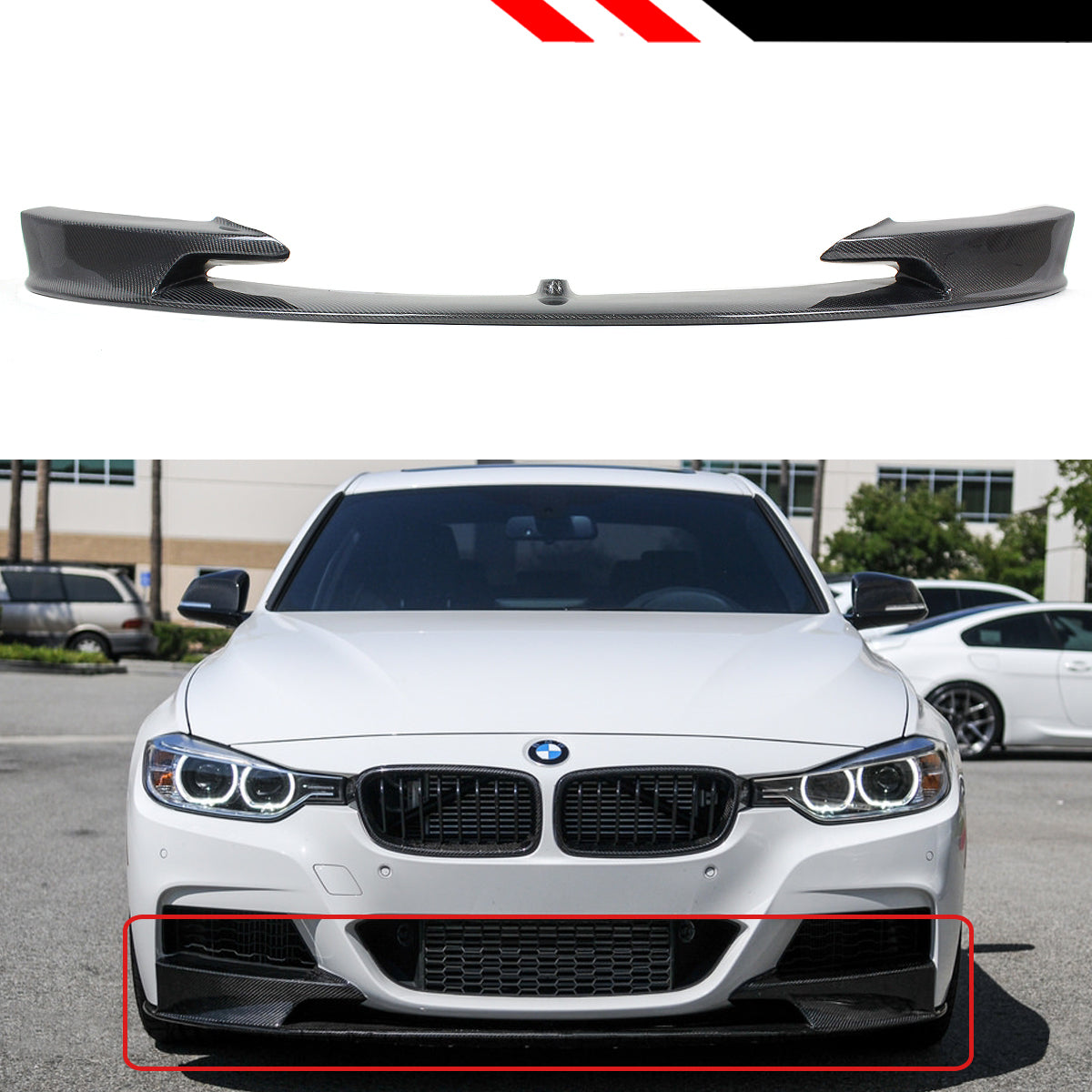 BMW F30 3 Series M Sport Style Carbon Fiber Front Lip (2012-2018)