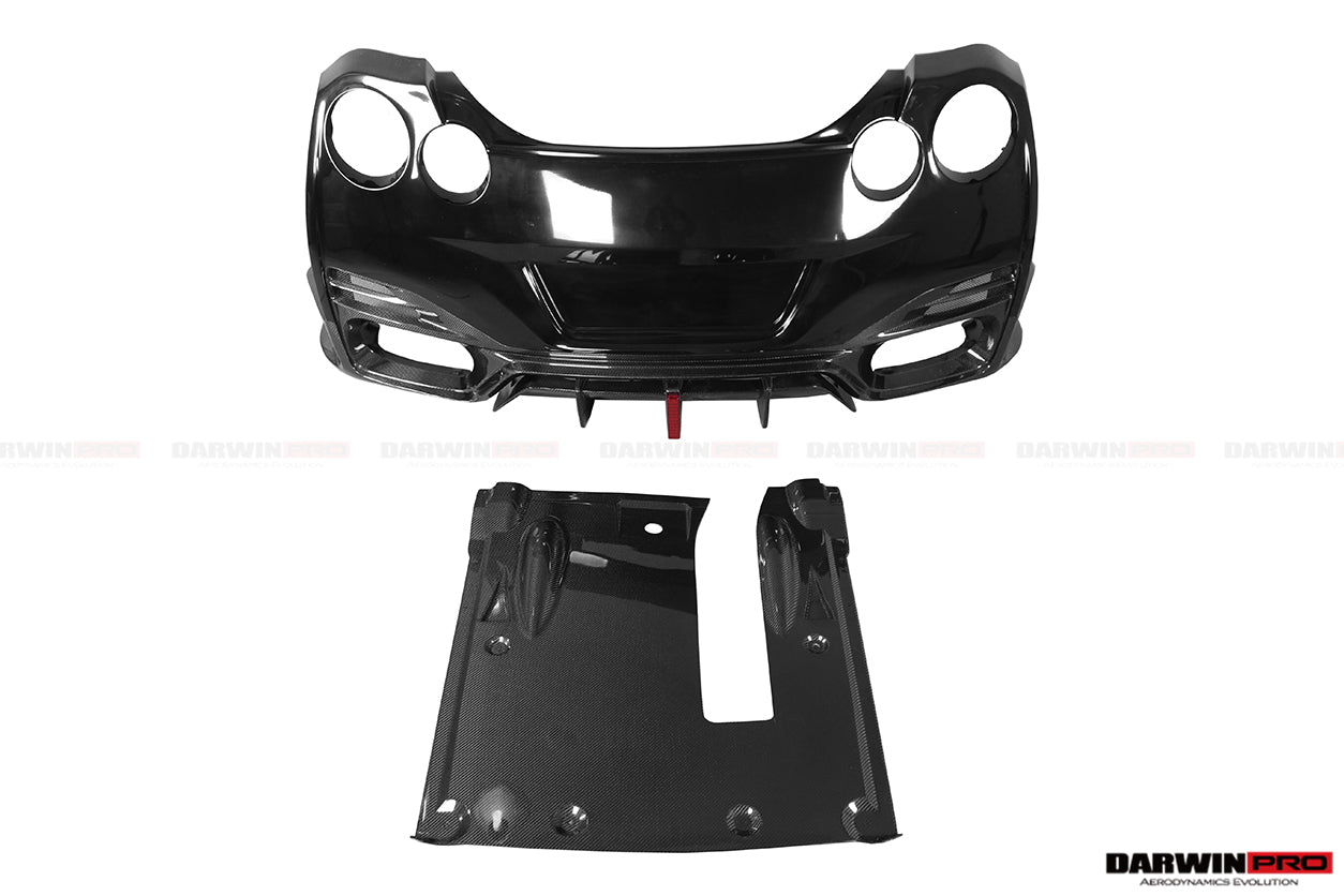 2008 - 2022 Nissan GTR R35 CBA & DBA & EBA BKSSII Style Rear Bumper with Diffuser & LED Light