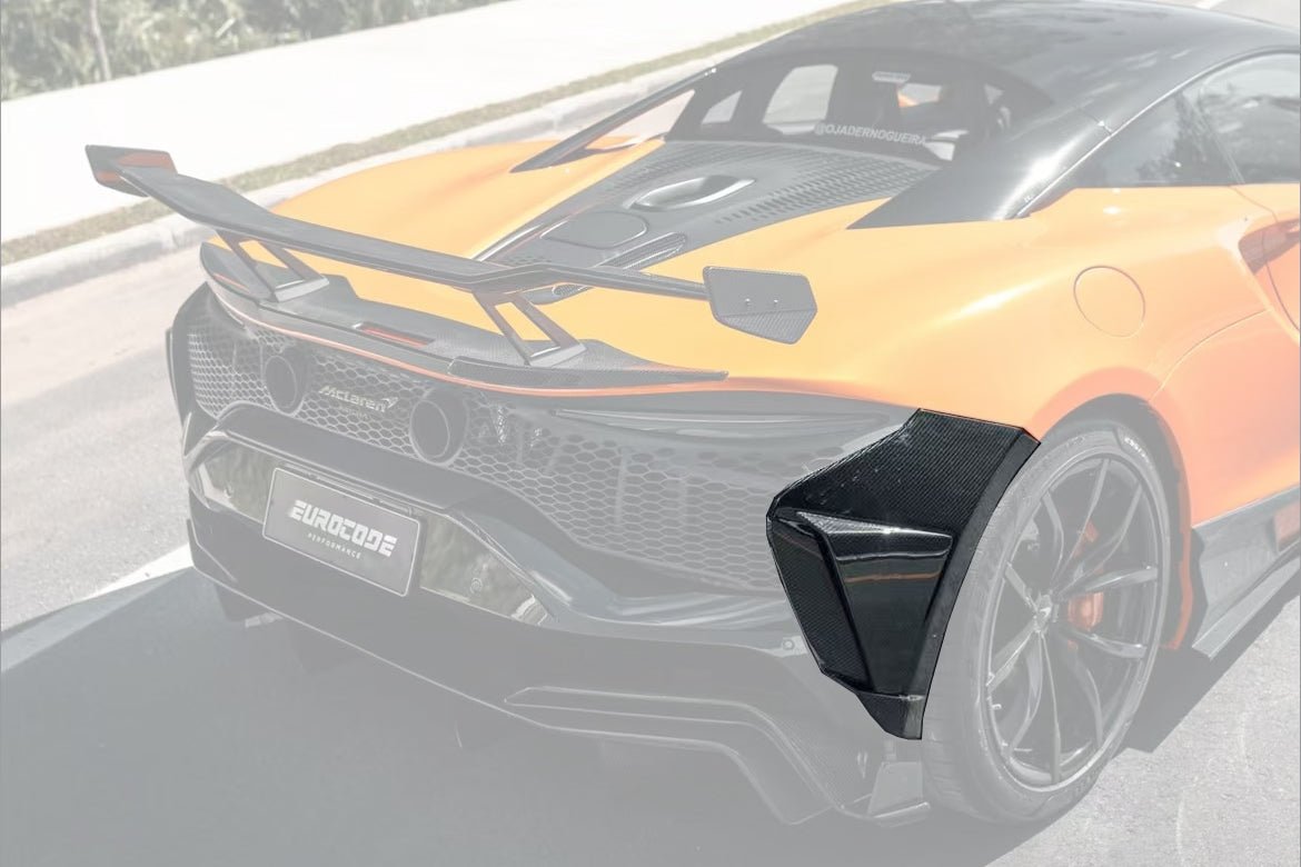 McLaren Artura Coupe Spider MCLA AM Style Autoclave Carbon Fiber Rear Bumper Side Panels 2023-Up