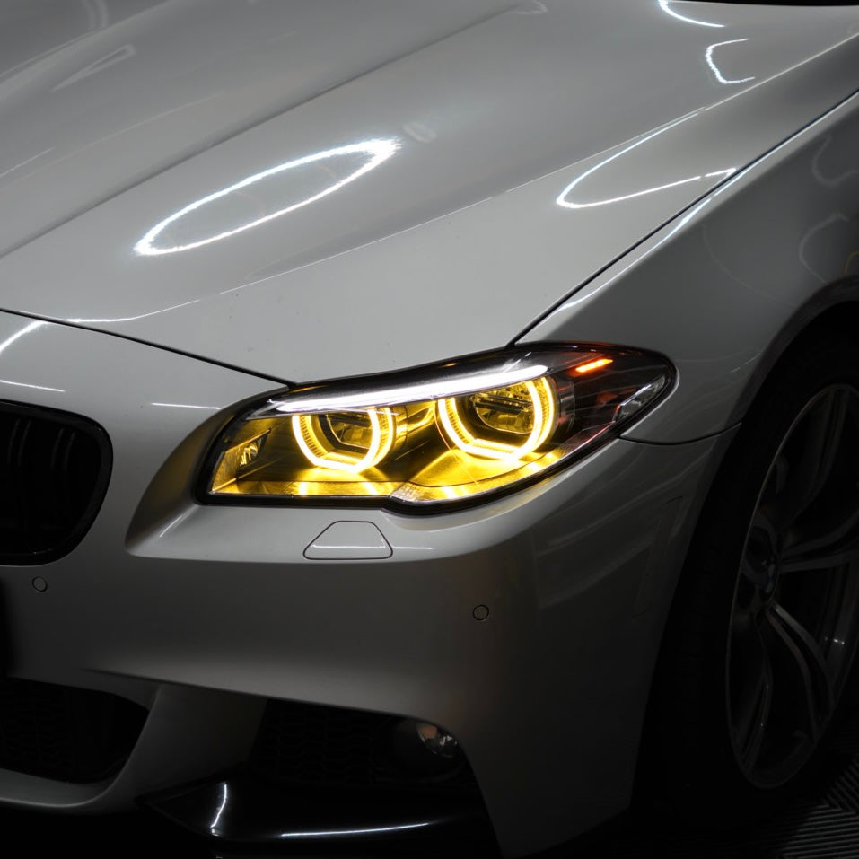 BMW F10 5 Series M5 LCI Style CSL Yellow/White DRL Headlights 2011–2017