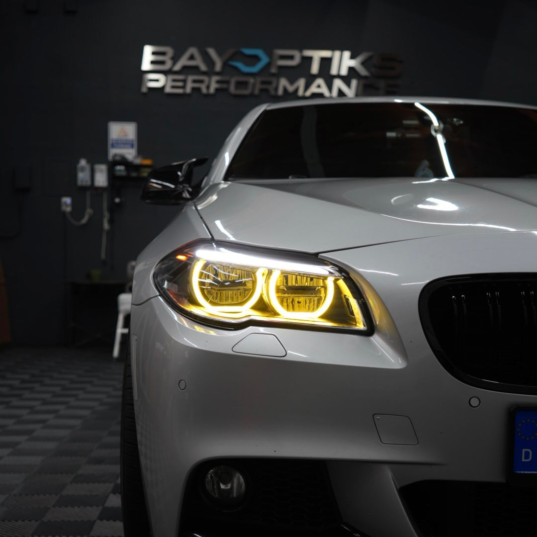 BMW F10 5 Series M5 LCI Style CSL Yellow/White DRL Headlights 2011–2017