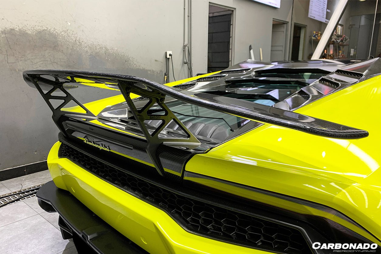 2015 - 2025 Lamborghini Huracan LP610 & LP580 & EVO & Tecnica DC Style Carbon Fiber Trunk Spoiler with Base