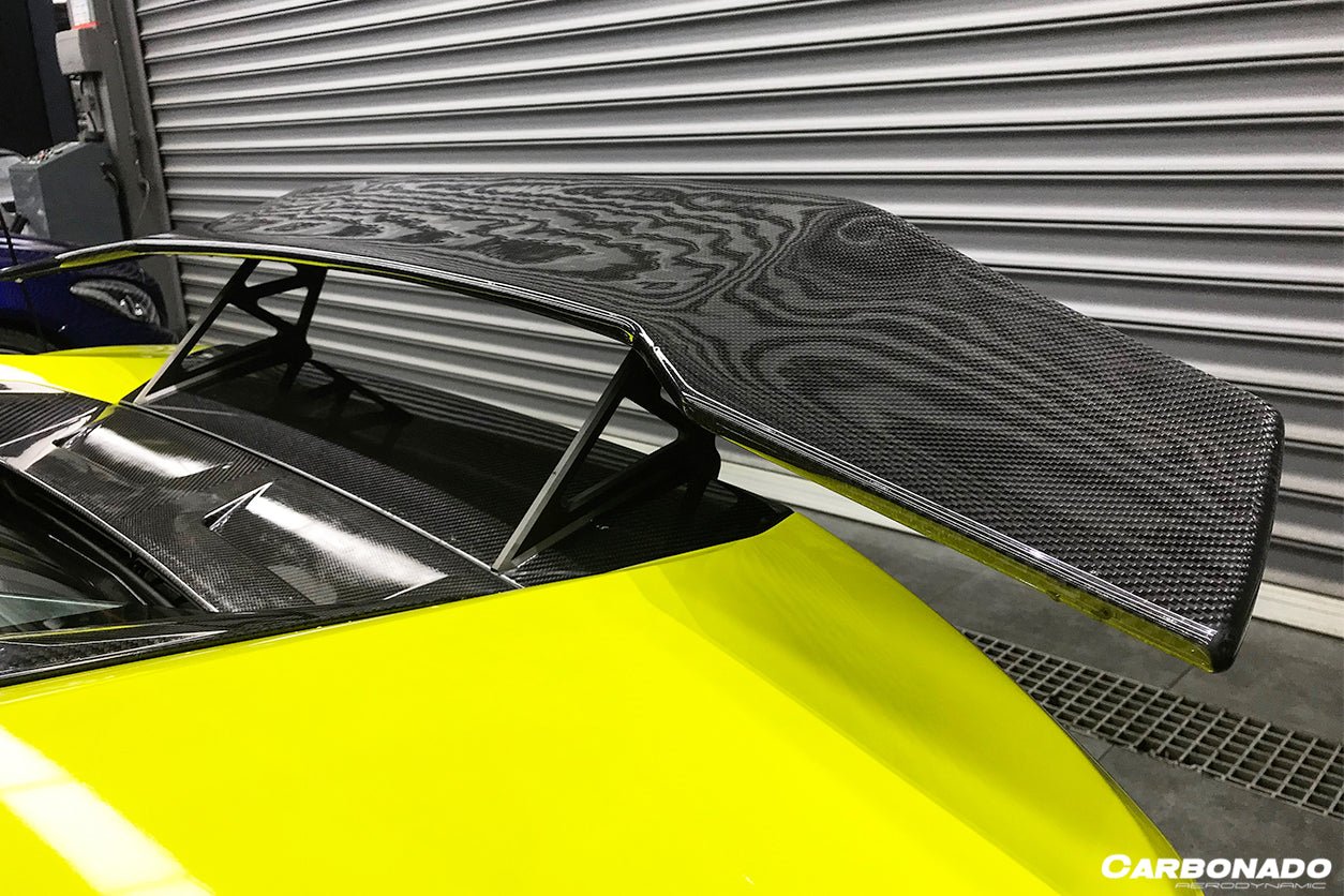 2015 - 2025 Lamborghini Huracan LP610 & LP580 & EVO & Tecnica DC Style Carbon Fiber Trunk Spoiler with Base