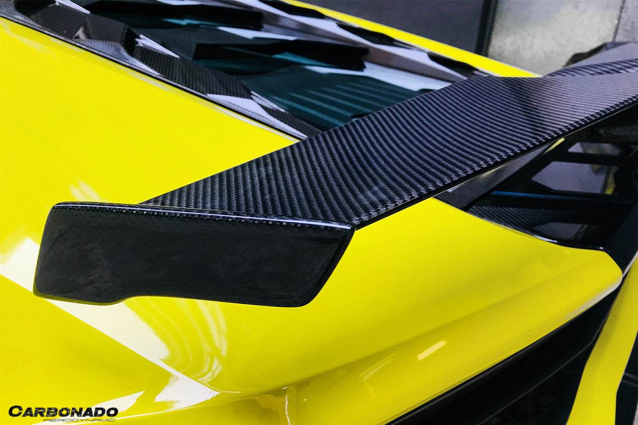 2015 - 2025 Lamborghini Huracan LP610 & LP580 & EVO & Tecnica MD Style Carbon Fiber Trunk Spoiler with Base