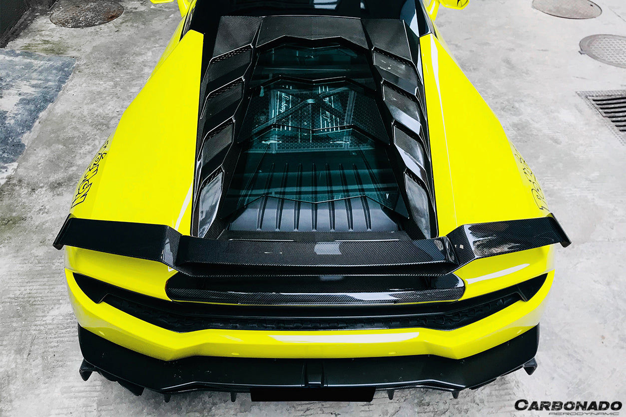 2015 - 2025 Lamborghini Huracan LP610 & LP580 & EVO & Tecnica MD Style Carbon Fiber Trunk Spoiler with Base