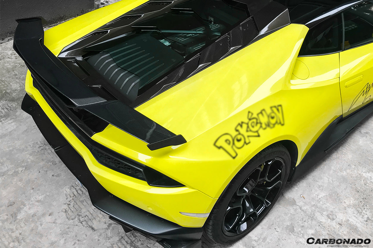 2015 - 2025 Lamborghini Huracan LP610 & LP580 & EVO & Tecnica MD Style Carbon Fiber Trunk Spoiler with Base
