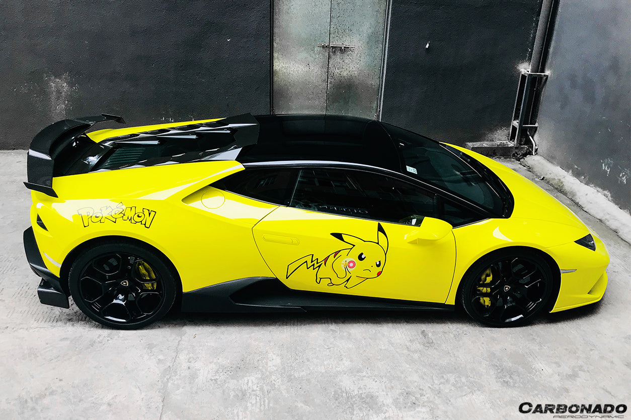 2015 - 2025 Lamborghini Huracan LP610 & LP580 & EVO & Tecnica MD Style Carbon Fiber Trunk Spoiler with Base