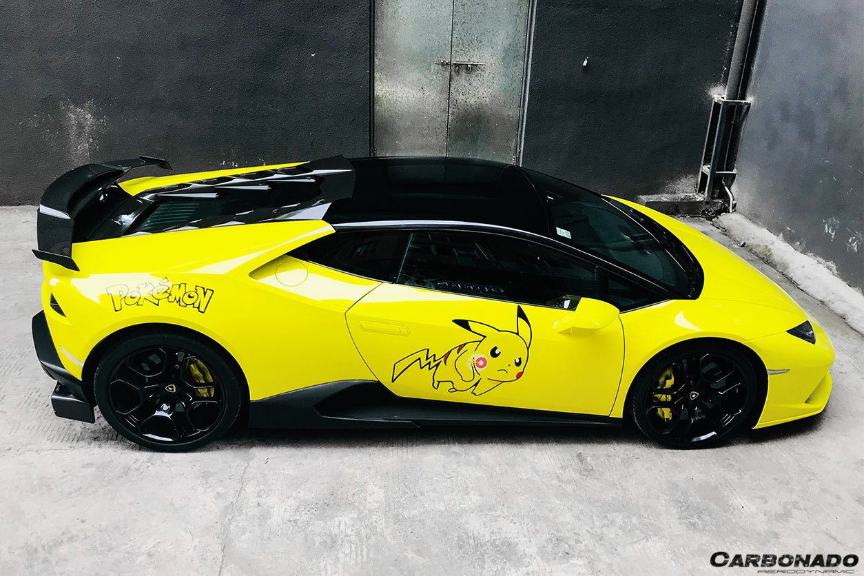 2015 - 2025 Lamborghini Huracan LP610 & LP580 & EVO & Tecnica MD Style Carbon Fiber Trunk Spoiler with Base