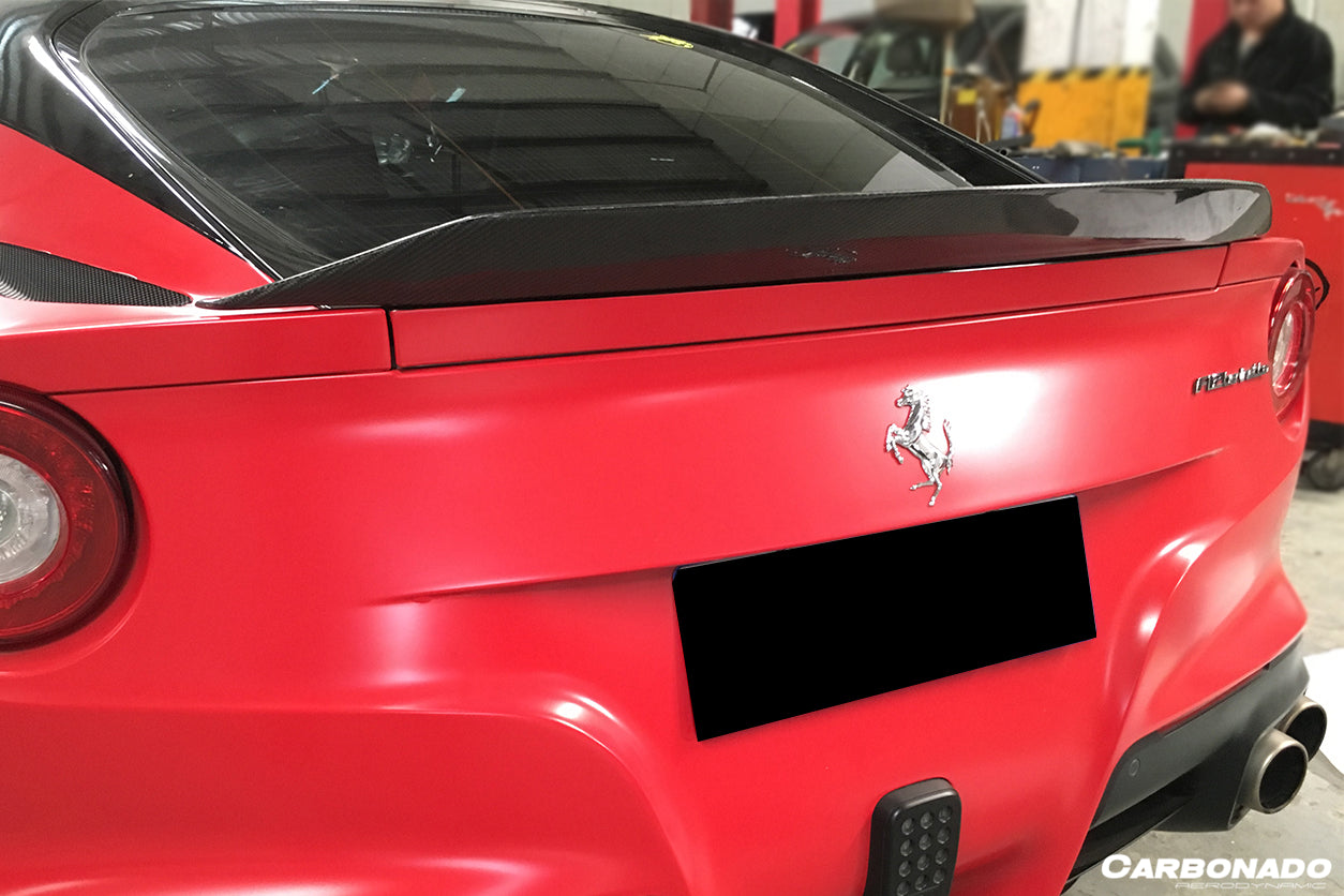 2012 - 2017 Ferrari F12 Berlinetta DC Style  Carbon Fiber Trunk Spoiler