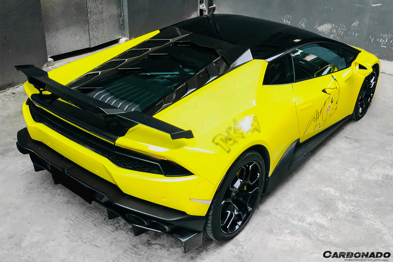 2015 - 2025 Lamborghini Huracan LP610 & LP580 & EVO & Tecnica MD Style Carbon Fiber Trunk Spoiler with Base