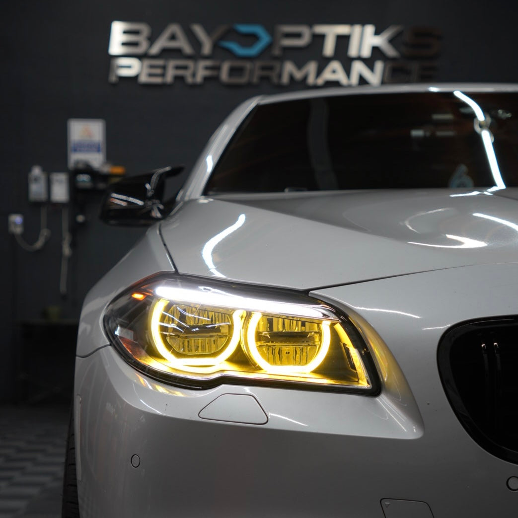 BMW F10 5 Series M5 LCI Style CSL Yellow/White DRL Headlights 2011–2017