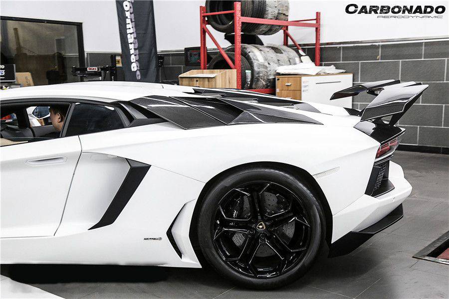 2011-2021 Lamborghini Aventador LP700 LP740 Coupe & Roadster BKSS Style Carbon Fiber Rear Side Scoops - Carbonado