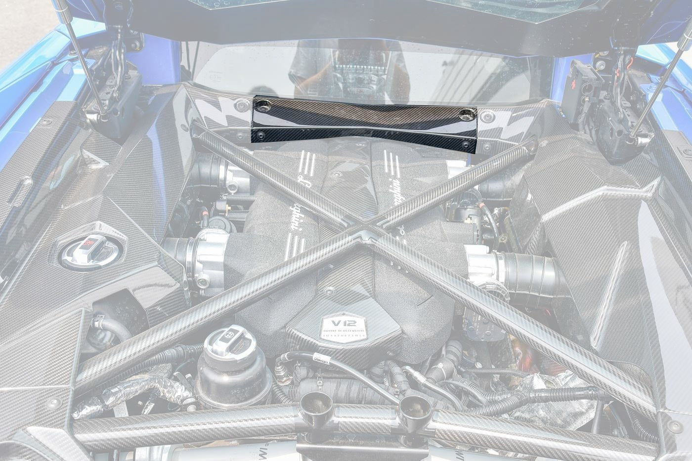Lamborghini Aventador LP700 Coupe Carbon Fiber Engine Bay Front Trim Cover Replacement 2011-2016